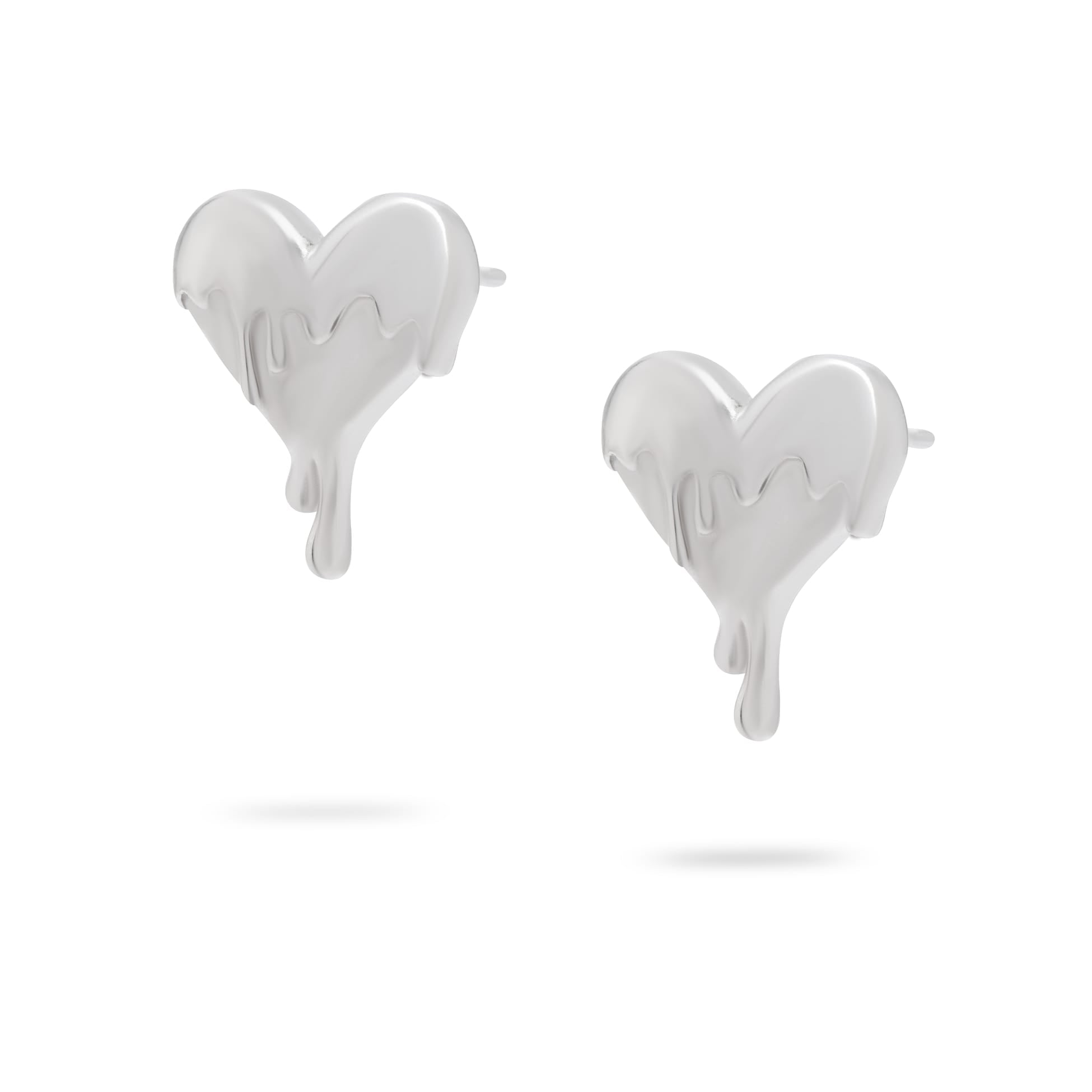 Kimolos-Melting Heart 925 Ayar Gümüş Kalp Küpe-4-Milagron.com