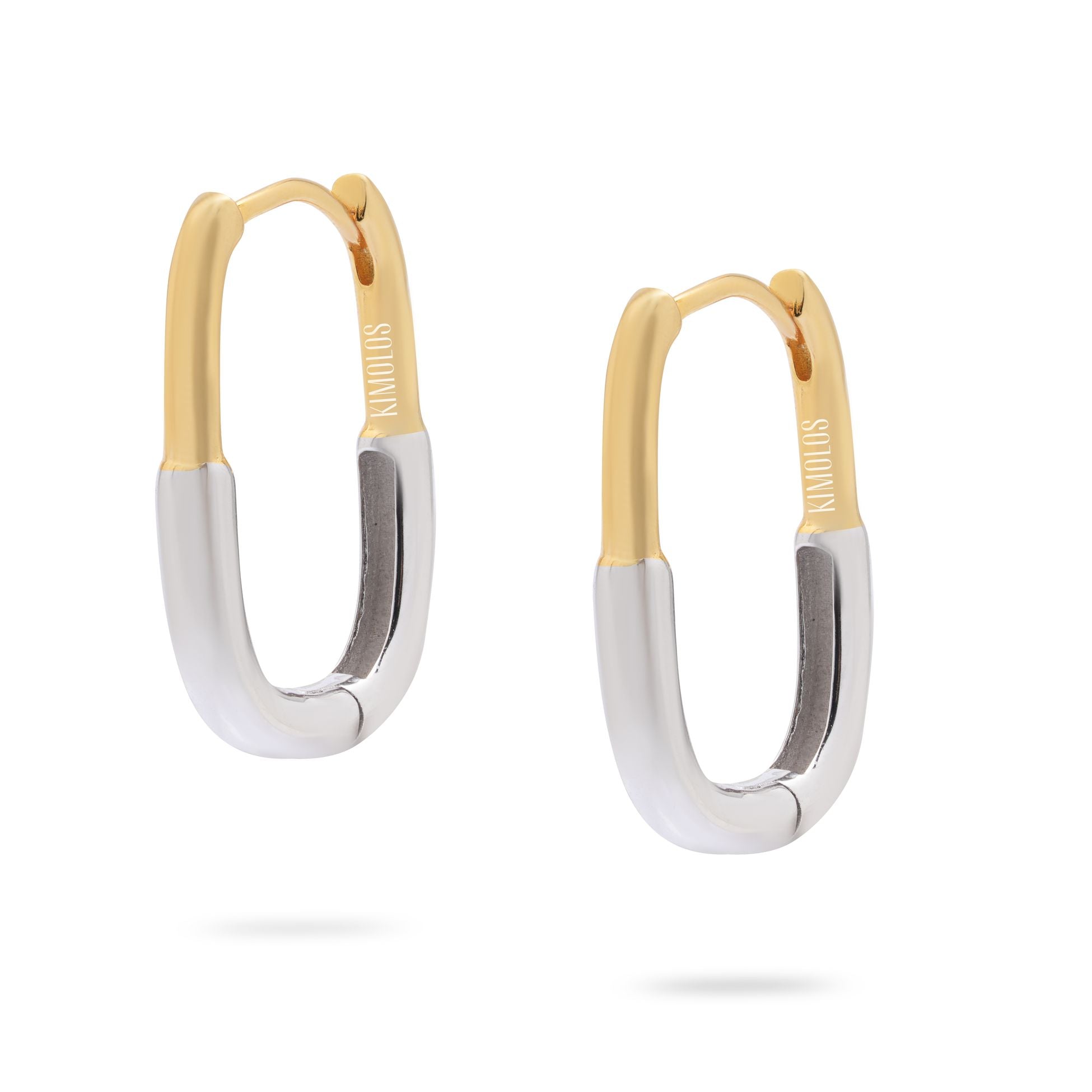 Kimolos-Mixed It Up 925 Ayar Gümüş Çift Renk Halka Küpe-Küpe-1-Milagron.com