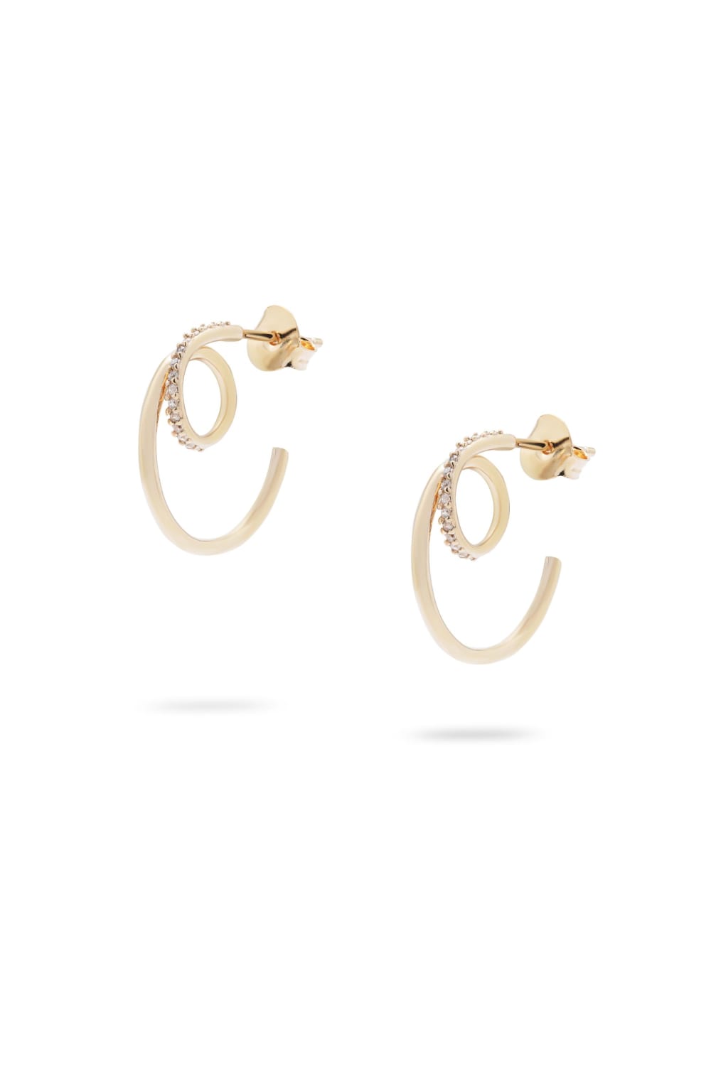 Kimolos-Periodic 925 Ayar Gümüş Zirkon Taşlı Gold Renk Halka Küpe-Küpe-1-Milagron.com