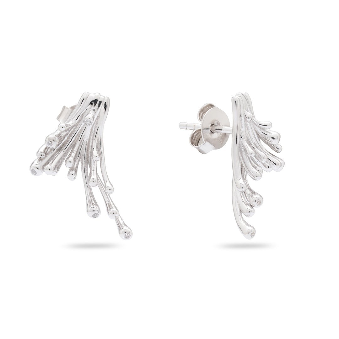 Kimolos-Ripple 925 Ayar Gümüş Küpe-Küpe-2-Milagron.com