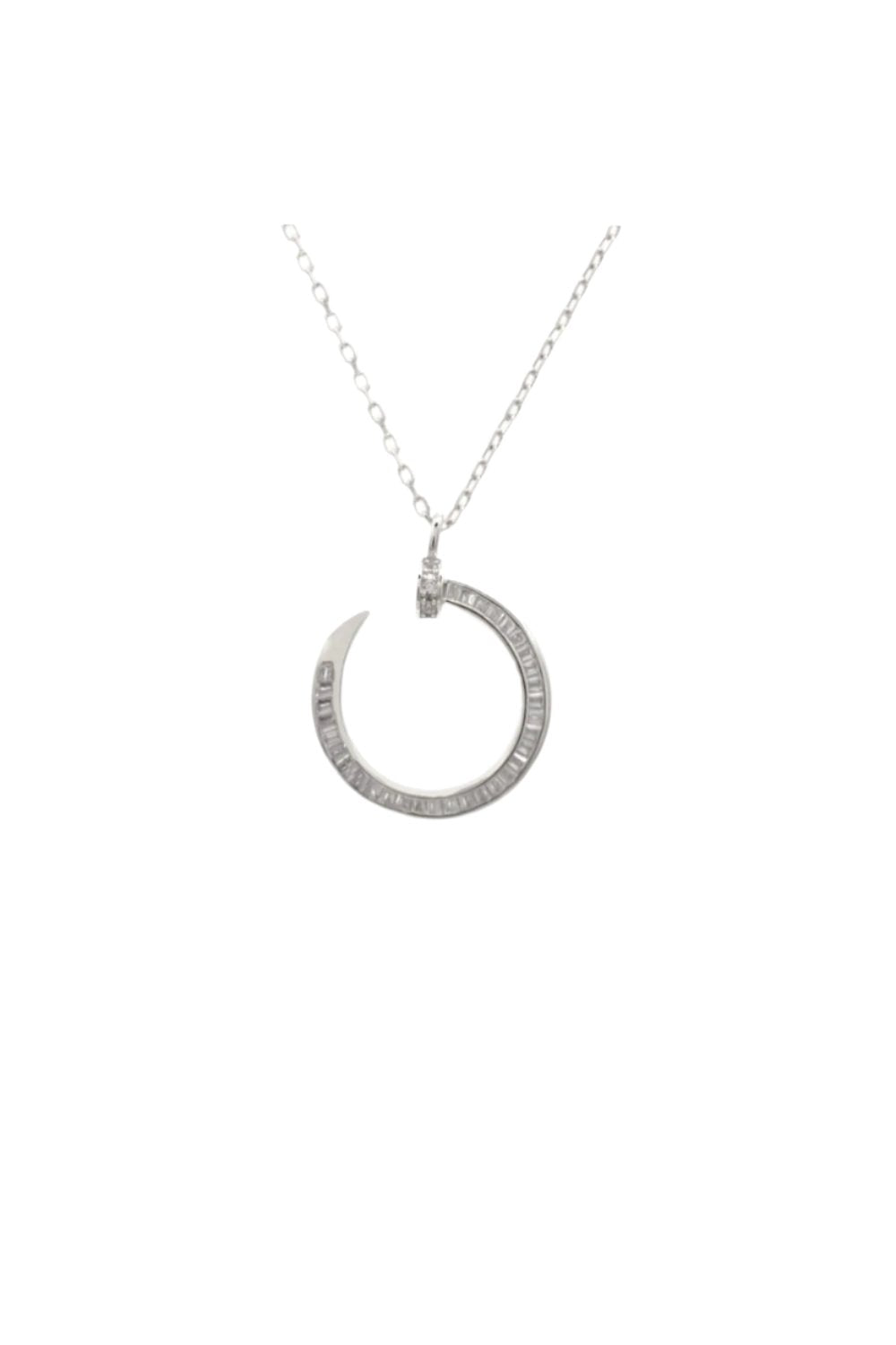 Kimolos-Rome 925 Ayar Gümüş Baget Taşlı Kolye-Kolye-2-Milagron.com