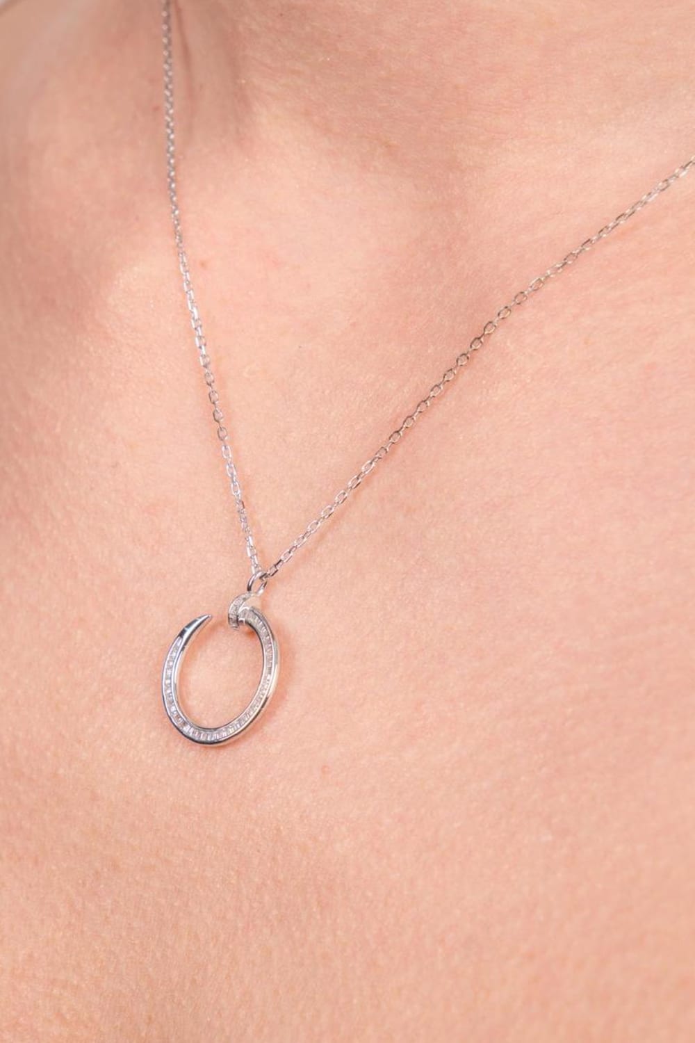 Kimolos-Rome 925 Ayar Gümüş Baget Taşlı Kolye-Kolye-4-Milagron.com