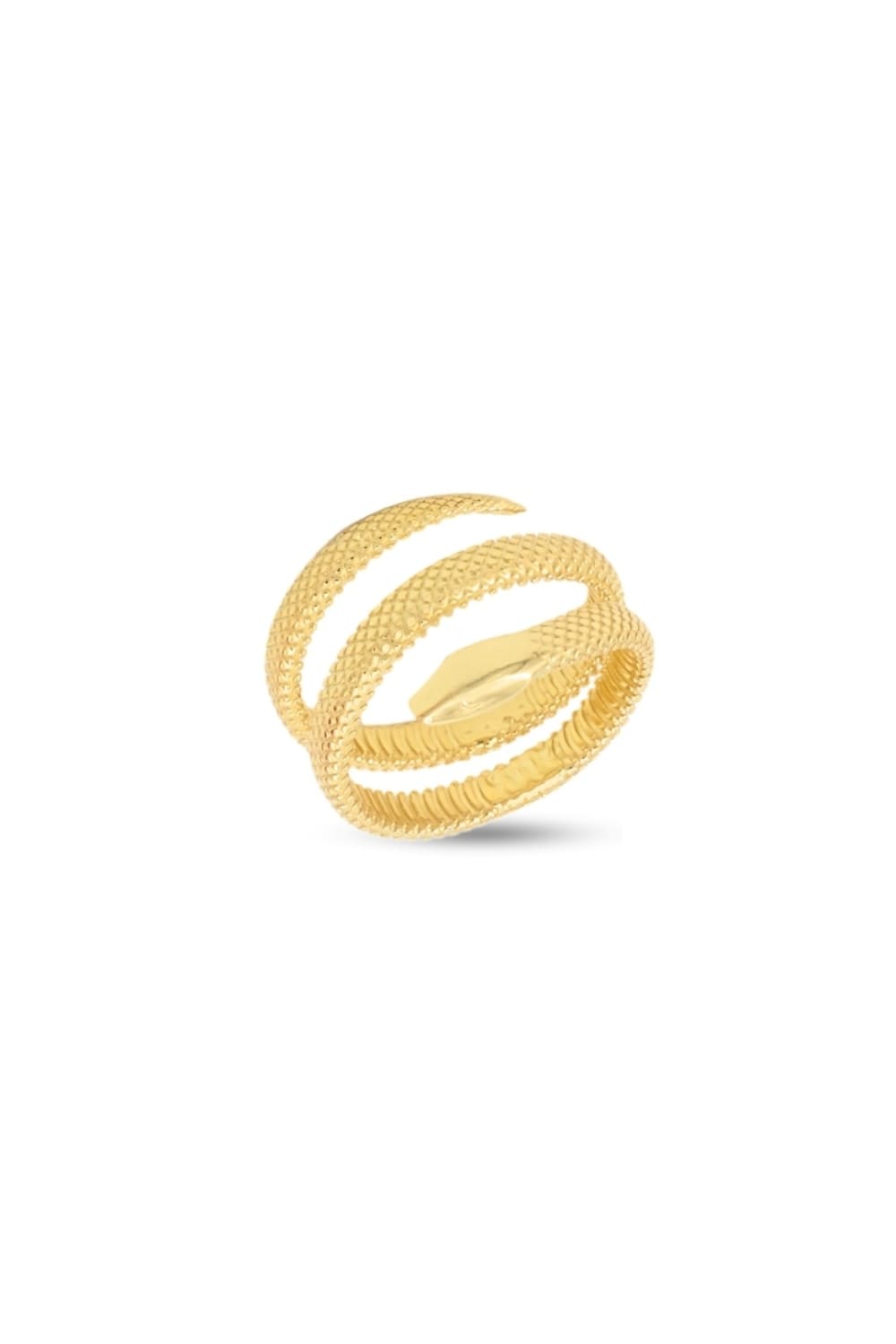 Kimolos-Serpentine Coil 925 Ayar Gümüş Gold Renk Yılanlı Yüzük-Yüzük-1-Milagron.com