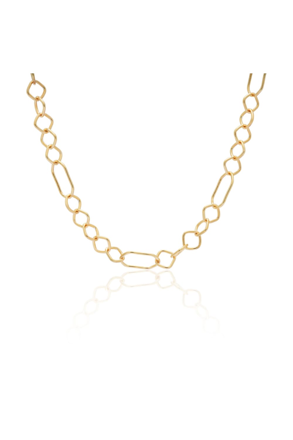 Kimolos-Shapes 925 Ayar Gümüş Gold Renk Choker Kolye-Kolye-1-Milagron.com