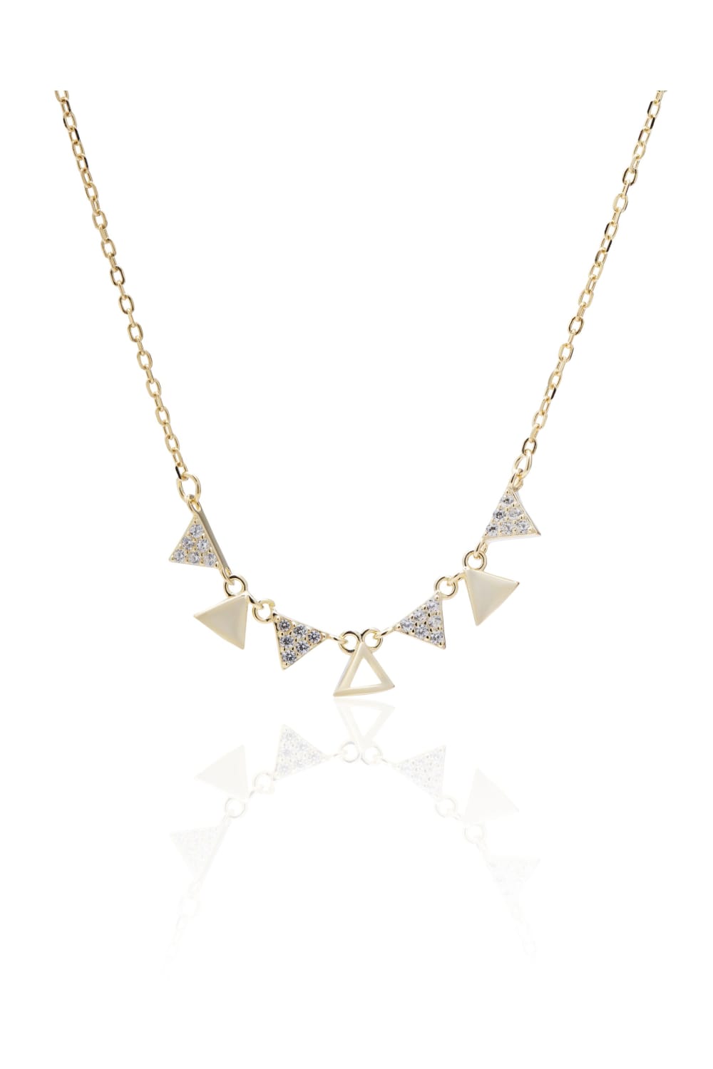 Kimolos-Triangles 925 Ayar Gümüş Zirkon Taşlı Üçgen Kolye-Kolye-1-Milagron.com