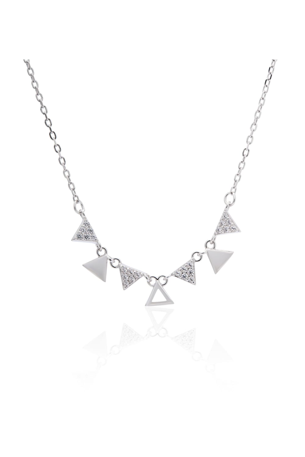 Kimolos-Triangles 925 Ayar Gümüş Zirkon Taşlı Üçgen Kolye-Kolye-2-Milagron.com