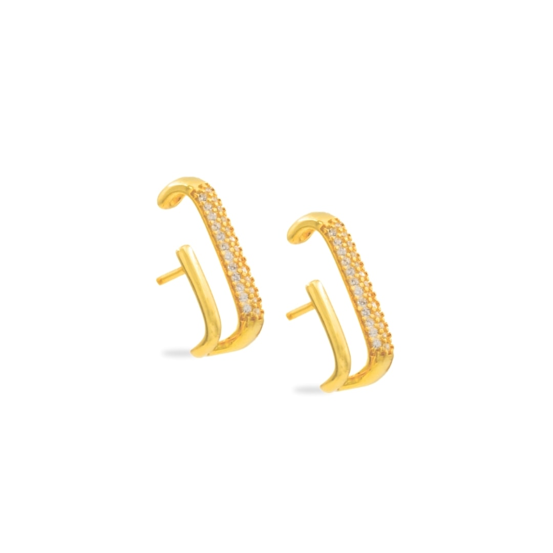 Kimolos-Twins 925 Ayar Gümüş Zirkon Taşlı Küpe-1-Milagron.com