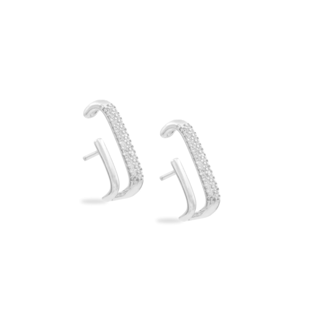 Kimolos-Twins 925 Ayar Gümüş Zirkon Taşlı Küpe-2-Milagron.com