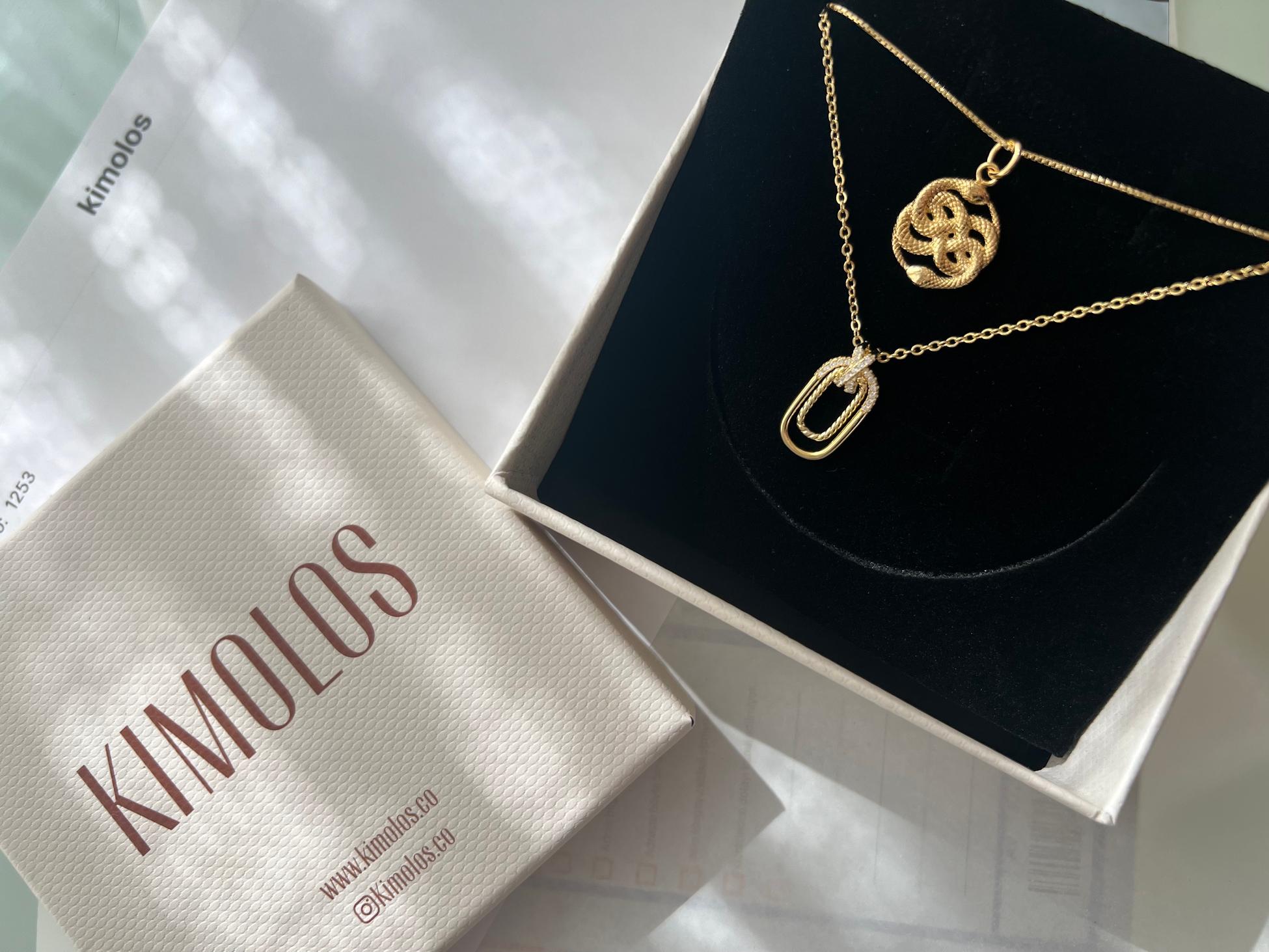 Kimolos-Two Viper 925 Ayar Gümüş Gold Renk Yılan Kolye-Kolye-2-Milagron.com