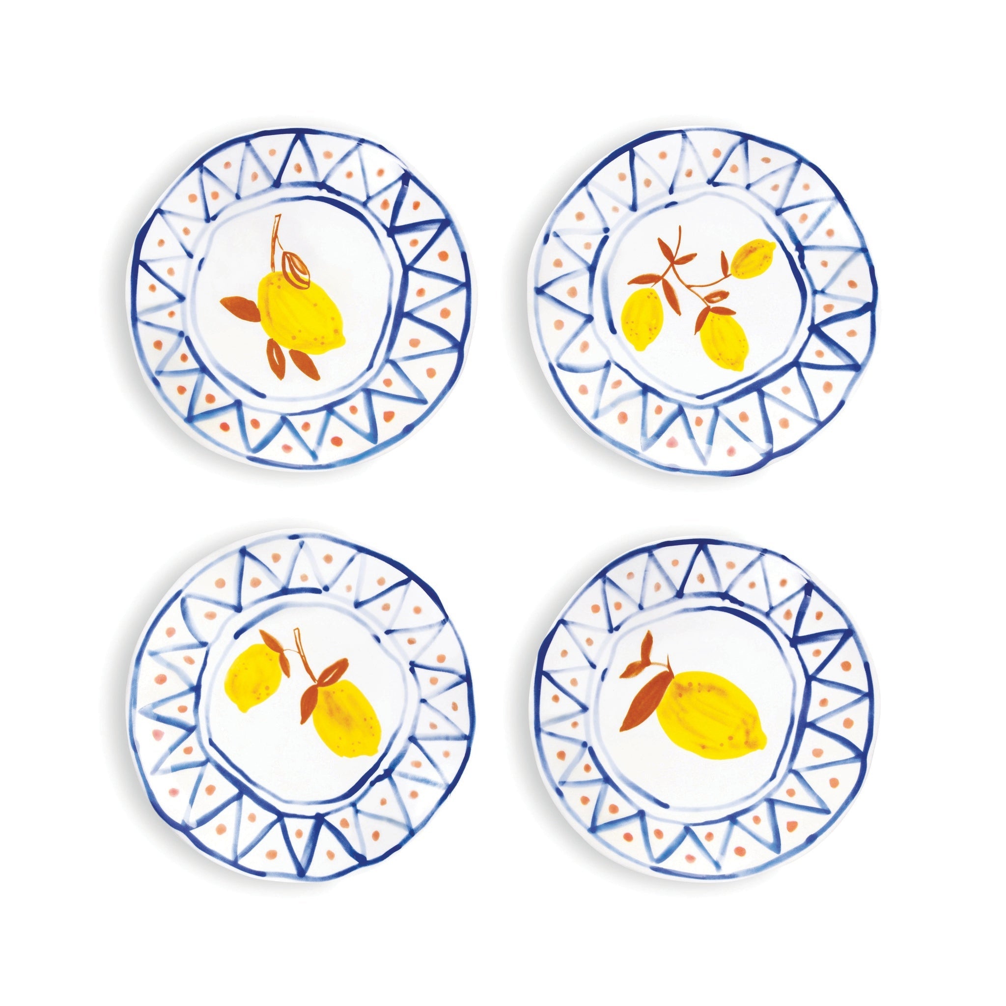 &Klevering-Limon Desenli 4'lü Tabak Seti-Tabak-1-Milagron.com