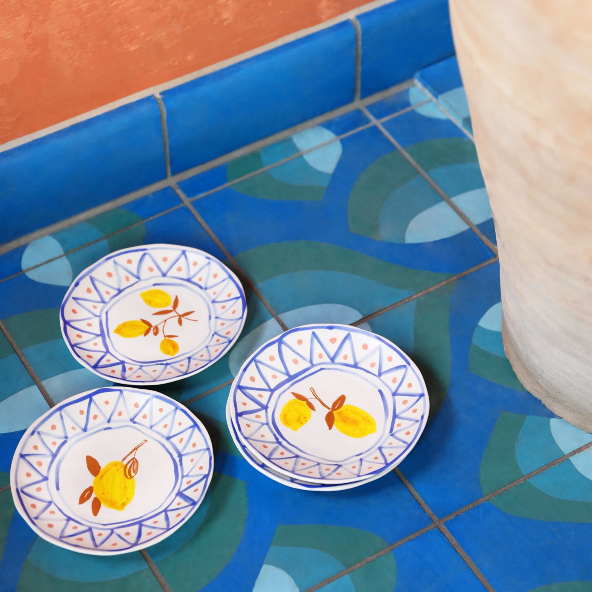 &Klevering-Limon Desenli 4'lü Tabak Seti-Tabak-3-Milagron.com