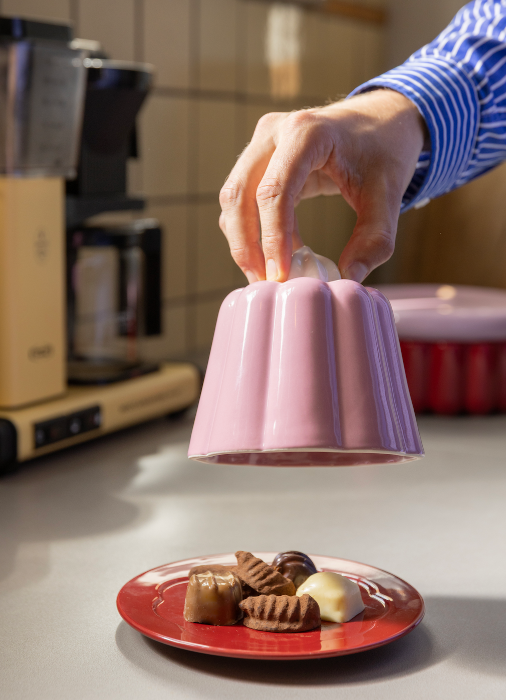 &Klevering-Puding Formunda Pembe Saklama Kabı-Saklama Kabı-3-Milagron.com