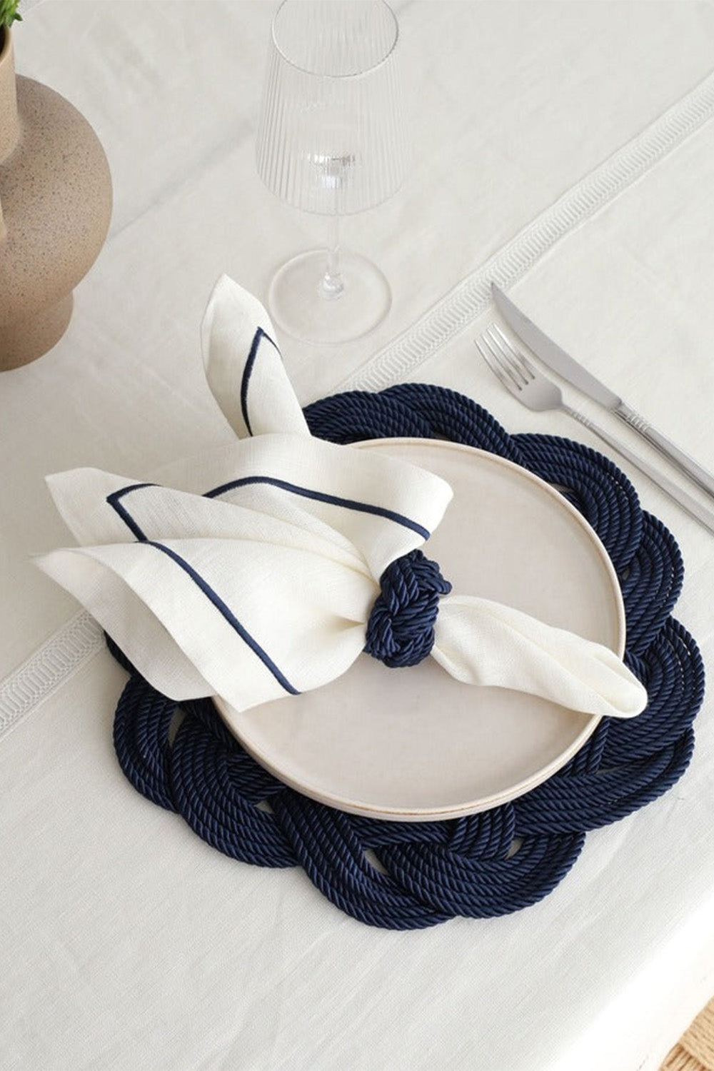 Km Home Collection-2'li Set Lacivert Halatlı Amerikan Servis-Sunum Aksesuarları-4-Milagron.com
