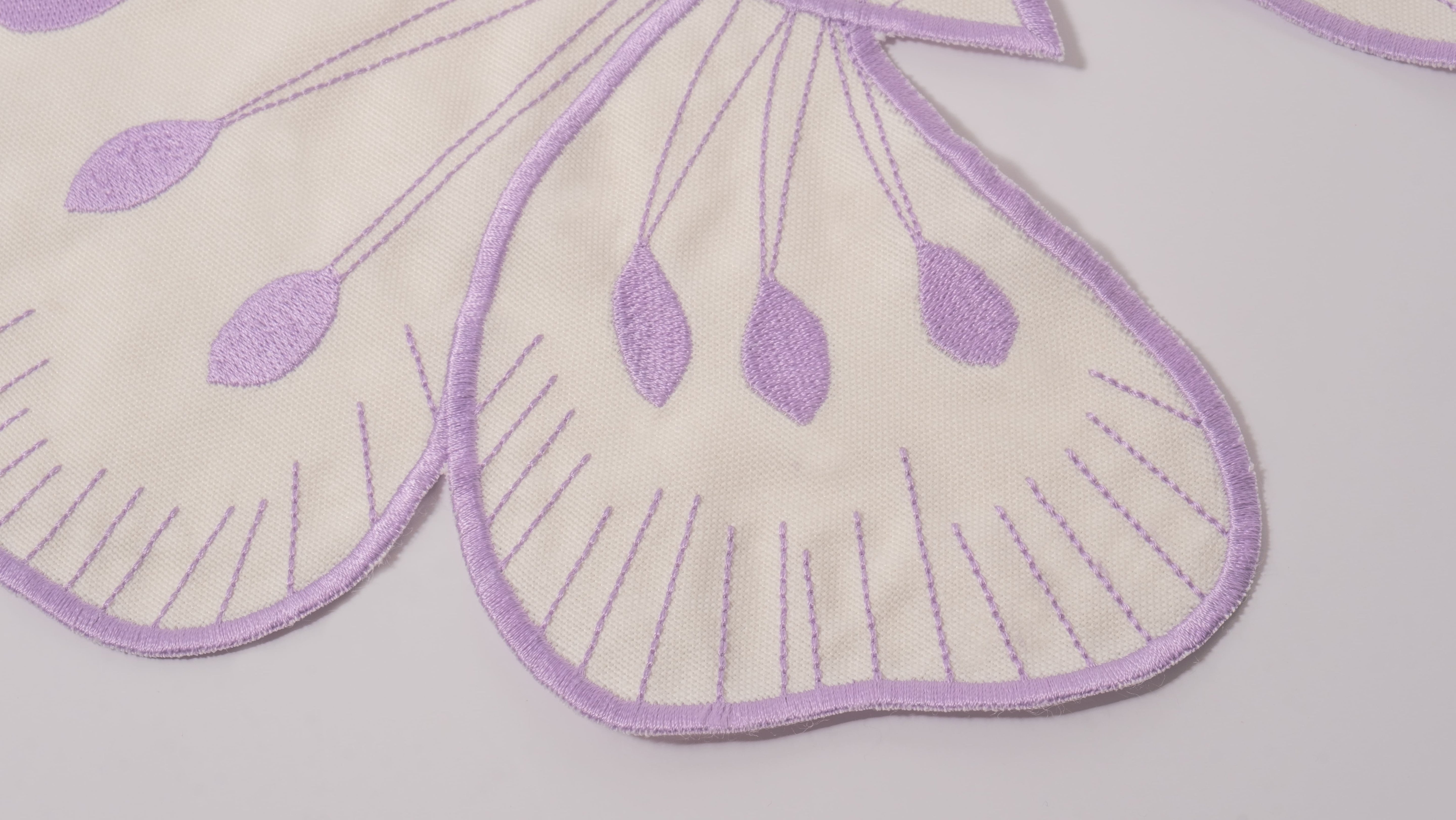 Km Home Collection-2'li Set Lila Kelebek Pamuk Amerikan Servis-4-Milagron.com