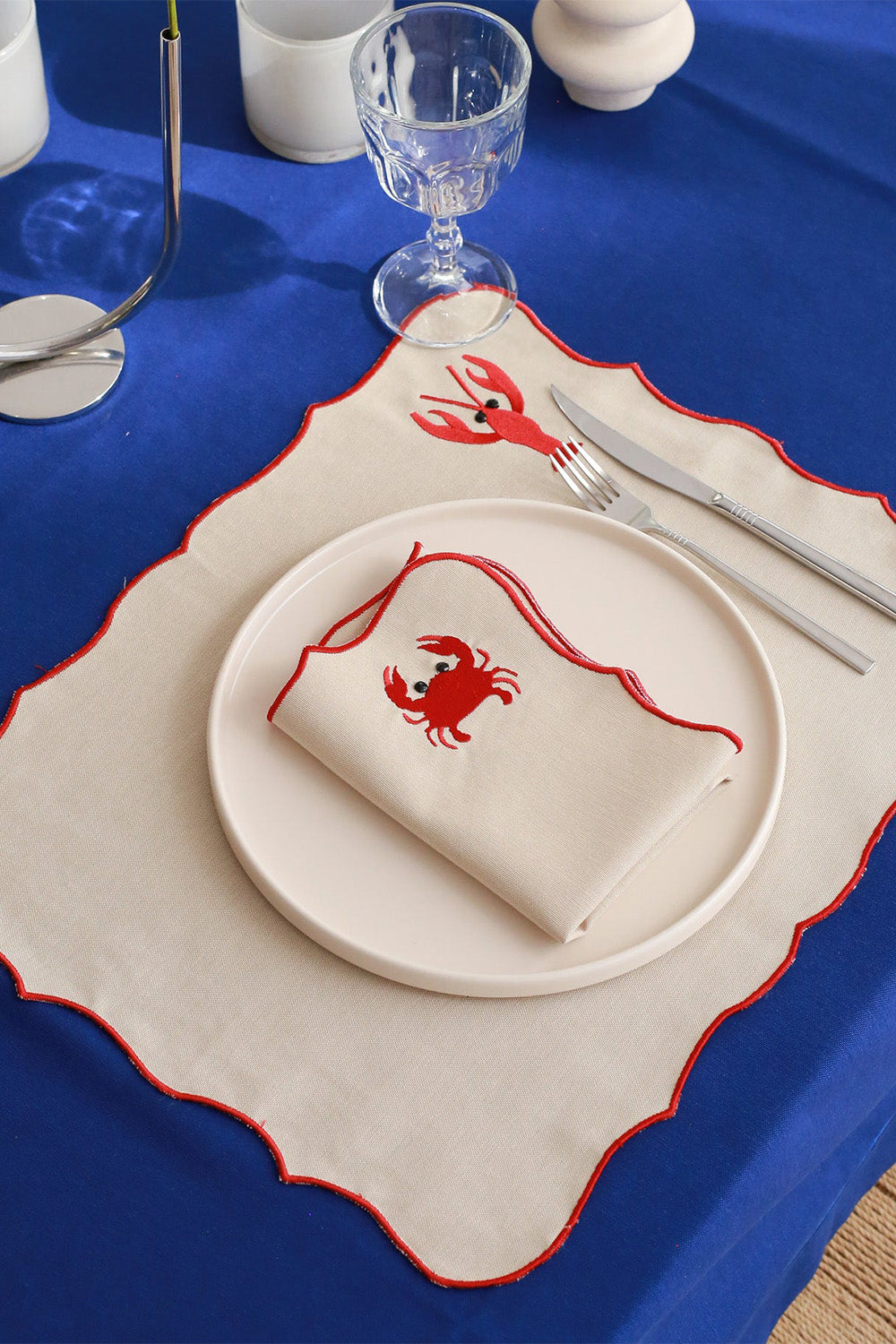 Km Home Collection-2'li Set Locusta Pamuk Amerikan Servis-Sunum Aksesuarları-3-Milagron.com