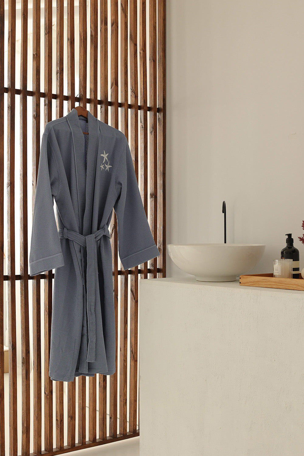 Km Home Collection-Deniz Yıldızı Waffle Bornoz-Bornoz-4-Milagron.com