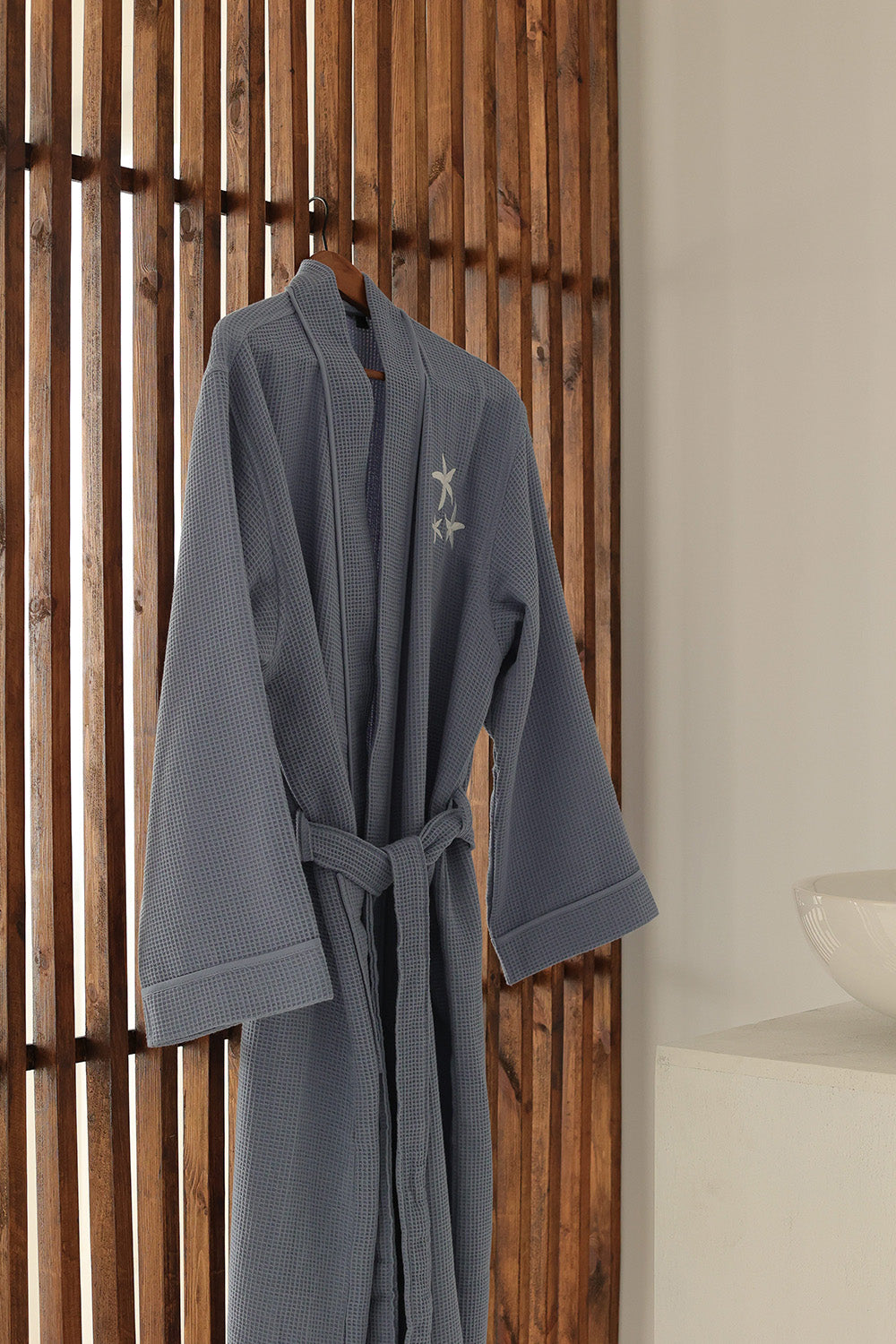 Km Home Collection-Deniz Yıldızı Waffle Bornoz-Bornoz-5-Milagron.com