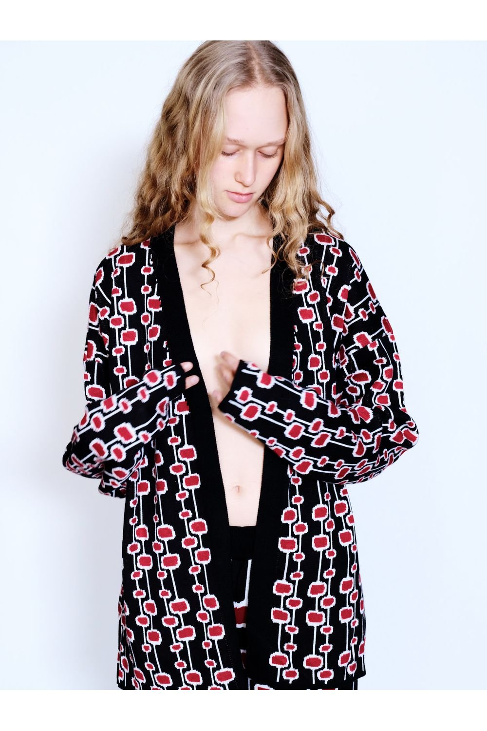 Knitly Studio-Chains Oversize Triko Hırka-Kazak & Triko-1-Milagron.com