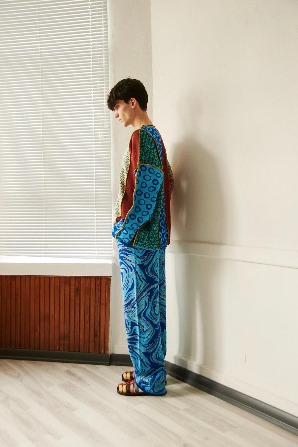 Knitly Studio-Marble Knit Pants-Eşofman-3-Milagron.com