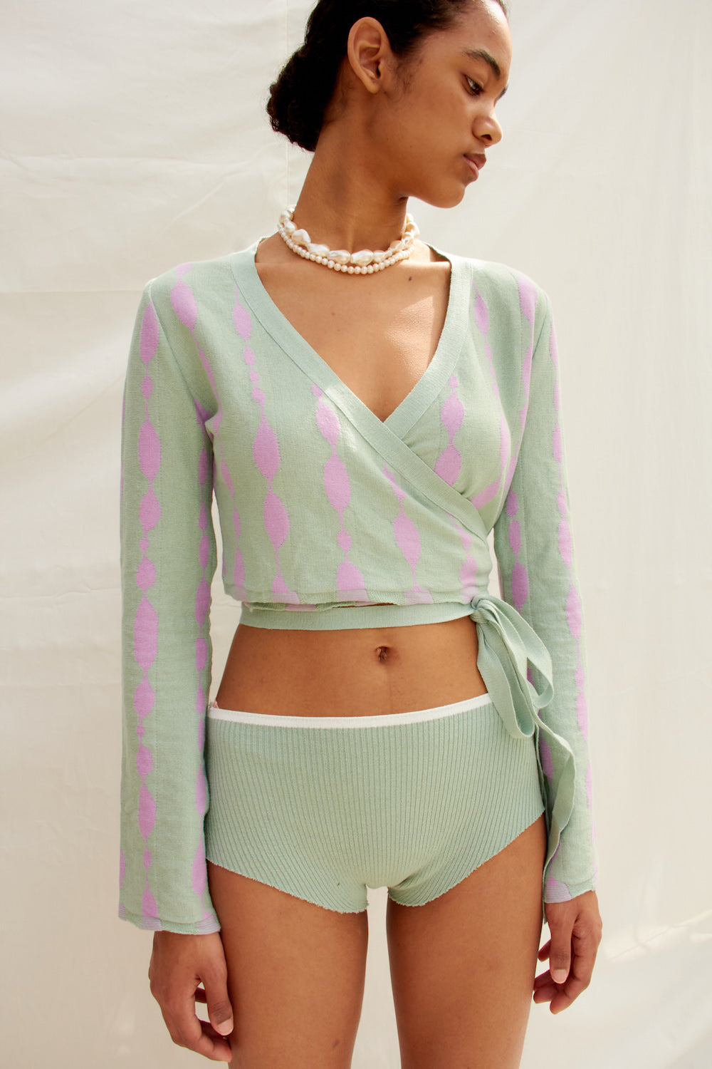 Knitly Studio-Mariana Kruvaze Triko Bluz-Bluz-4-Milagron.com