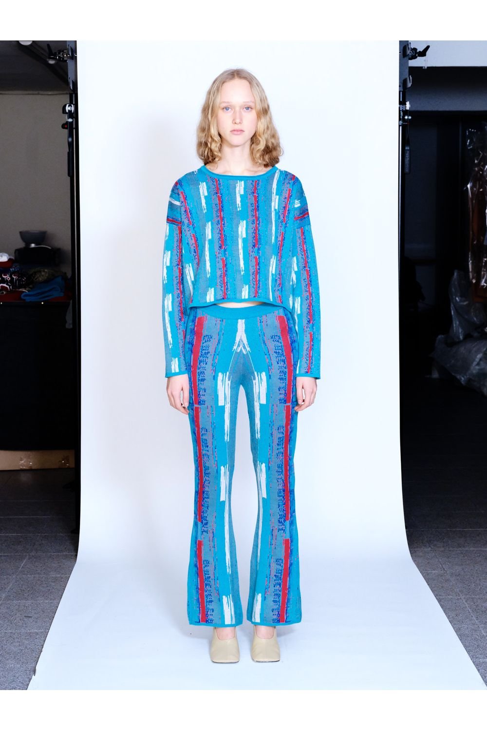 Knitly Studio-Paint Flare Triko Pantolon-Pantolon-4-Milagron.com