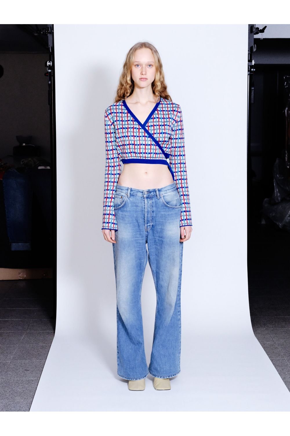 Knitly Studio-Plaid Kruvaze Triko Hırka-Kazak & Triko-1-Milagron.com