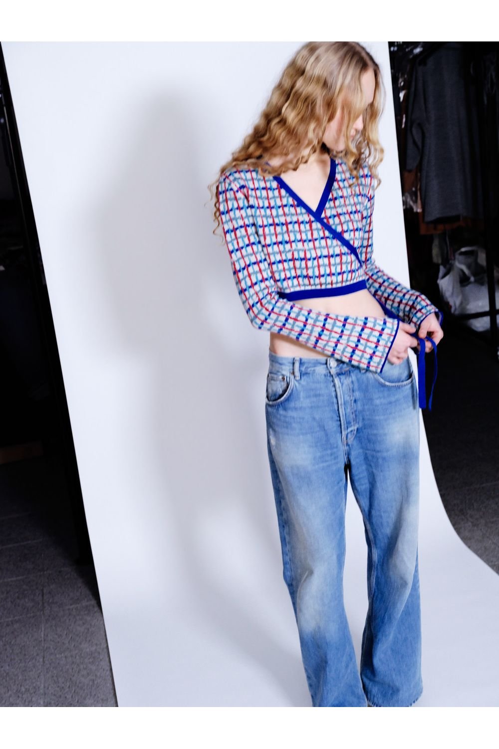 Knitly Studio-Plaid Kruvaze Triko Hırka-Kazak & Triko-5-Milagron.com