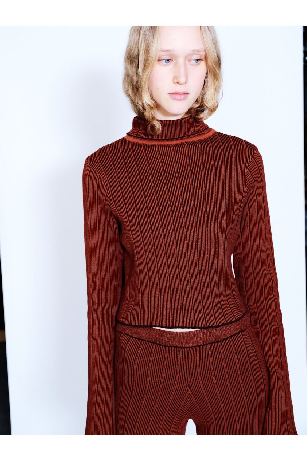 Knitly Studio-Rust Yarım Balıkçı Yaka Kazak-Kazak & Triko-1-Milagron.com