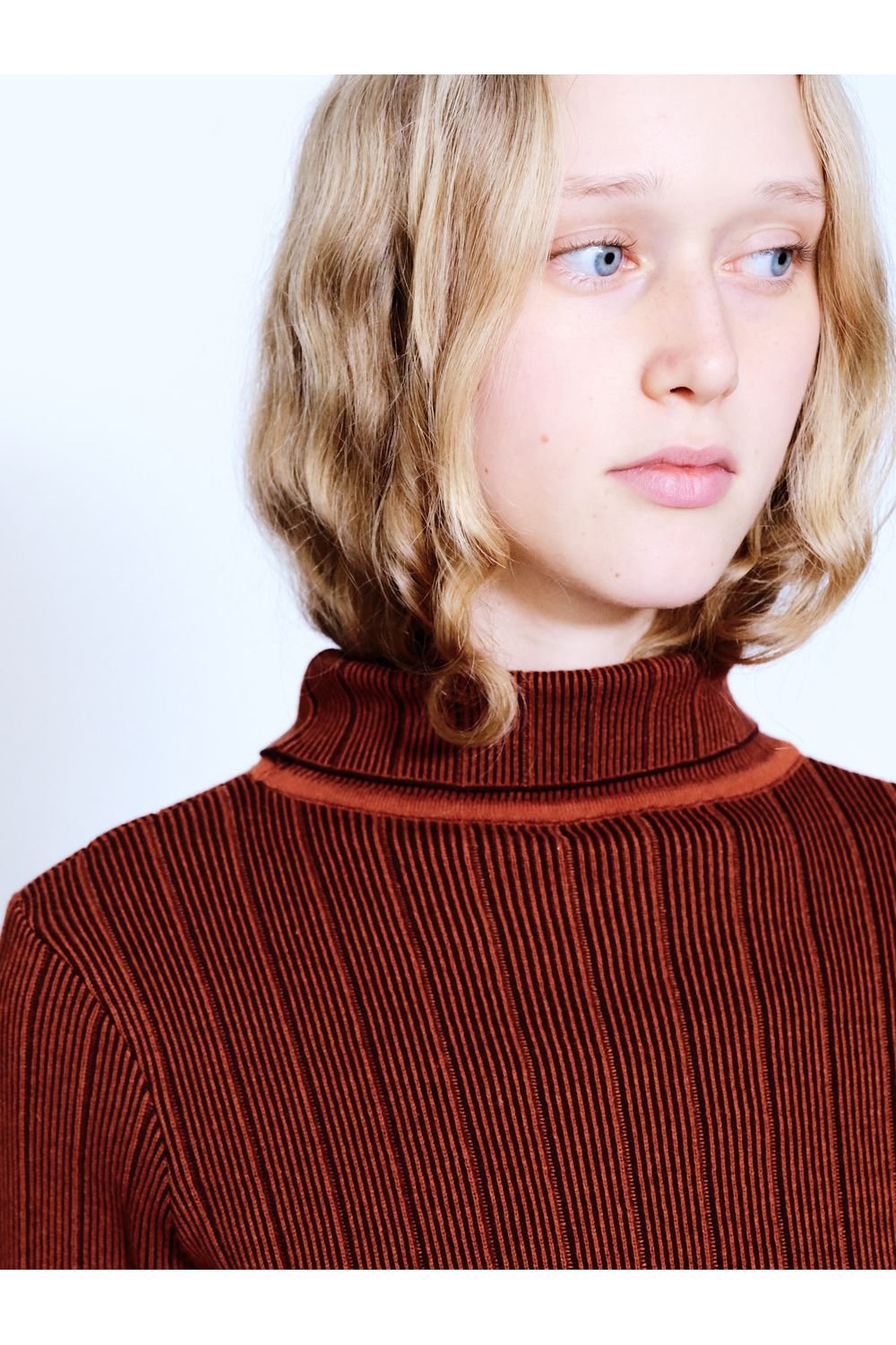 Knitly Studio-Rust Yarım Balıkçı Yaka Kazak-Kazak & Triko-2-Milagron.com