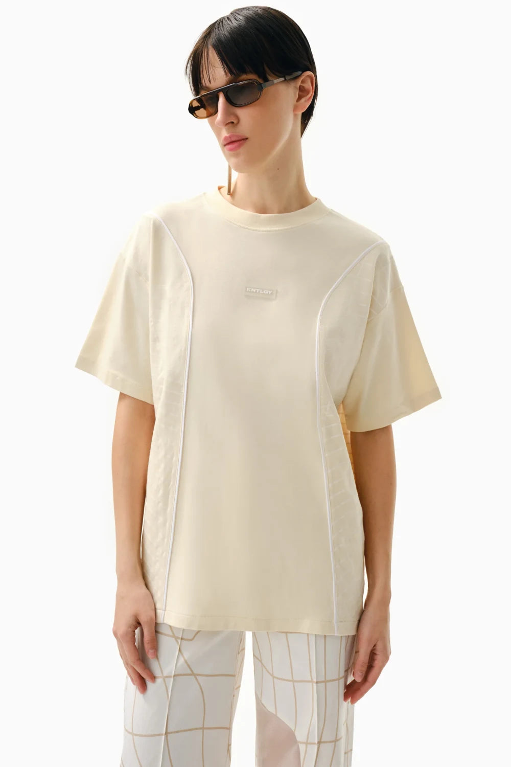 Kntlgy-Bej Baskılı T-Shirt-T-Shirts-2-Milagron.com