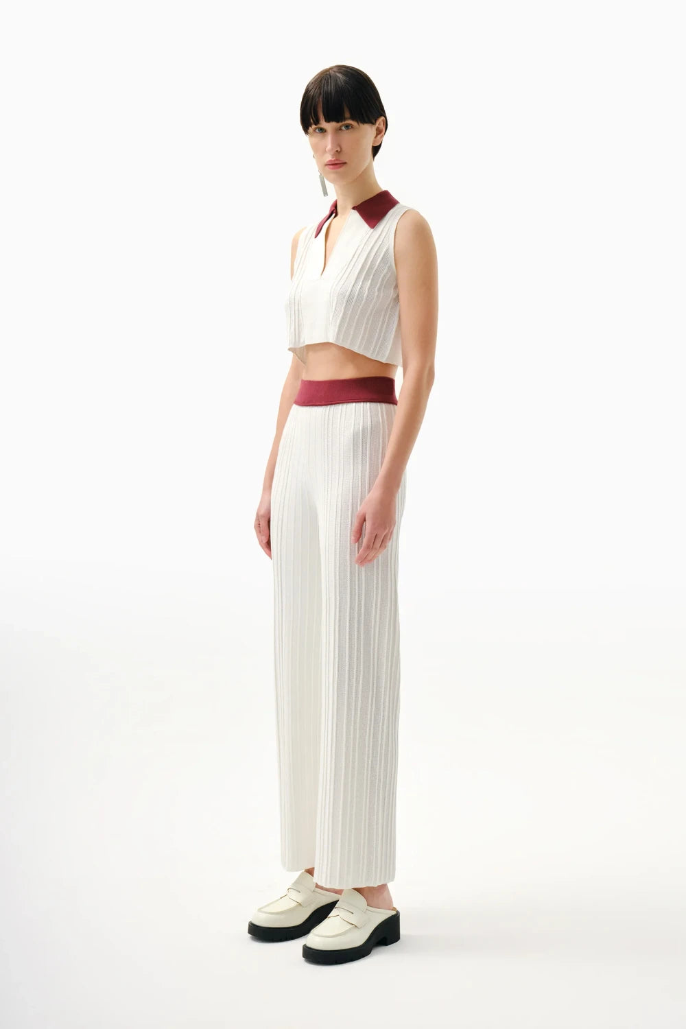 Kntlgy-Beyaz Ajurlu Triko Pantolon-Pantolon-2-Milagron.com