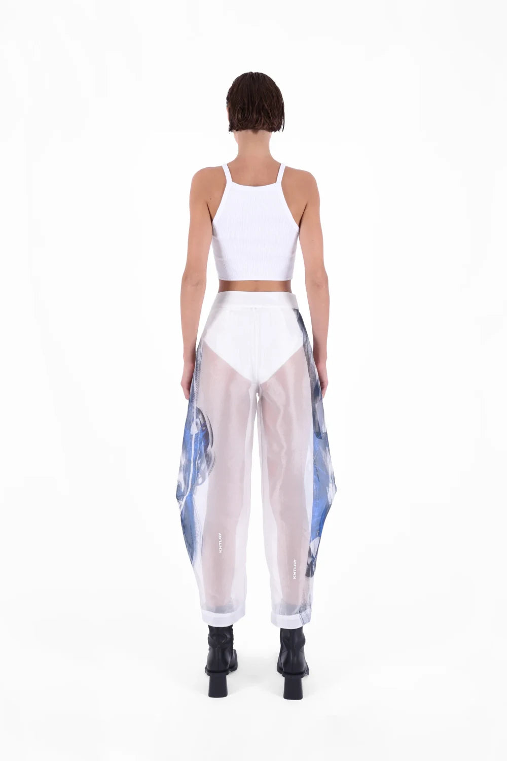 Kntlgy-Beyaz Boyundan Bağlamalı T-Shirt-T-Shirts-2-Milagron.com