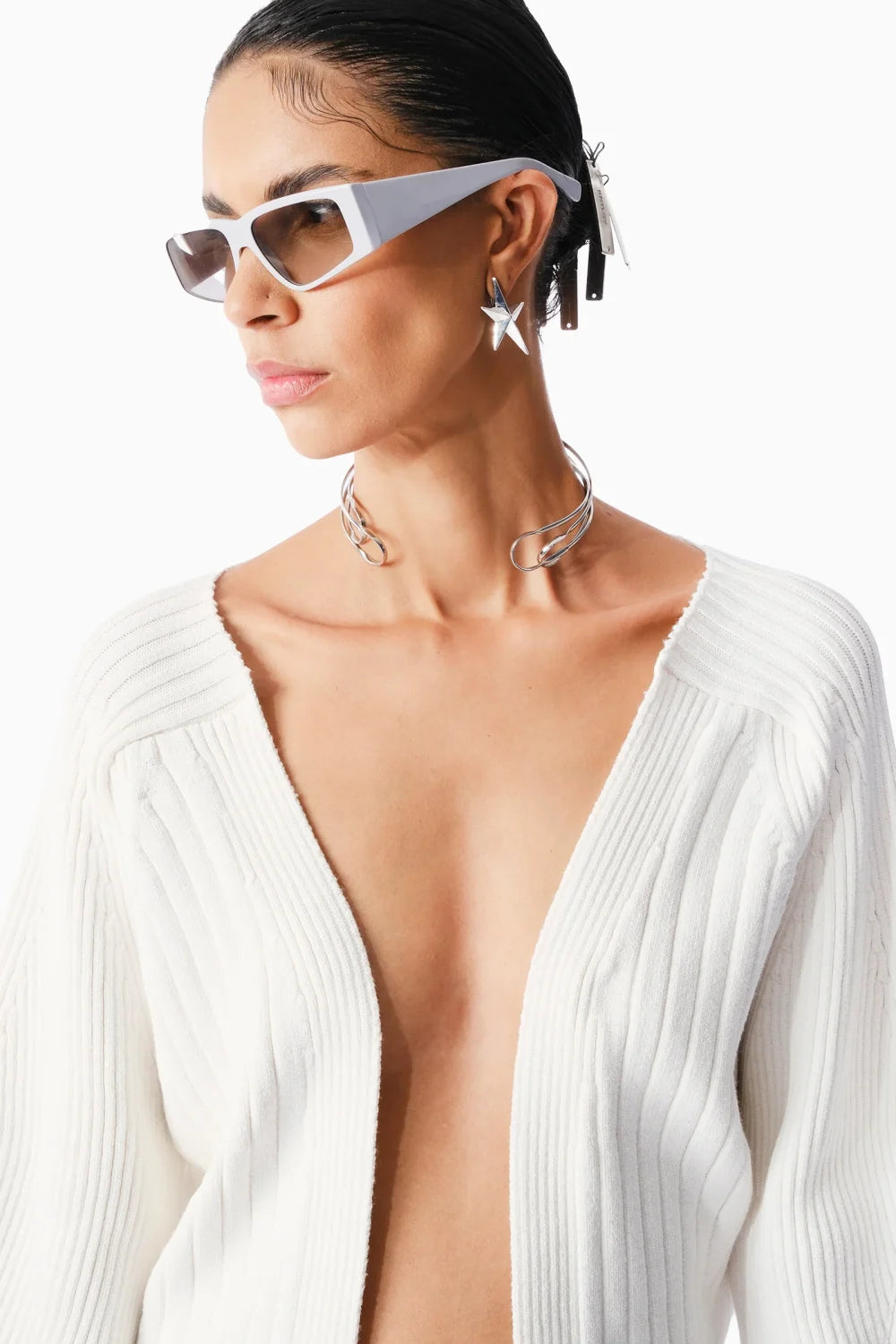 Kntlgy-Beyaz Crop Hırka-Kazak & Triko-3-Milagron.com