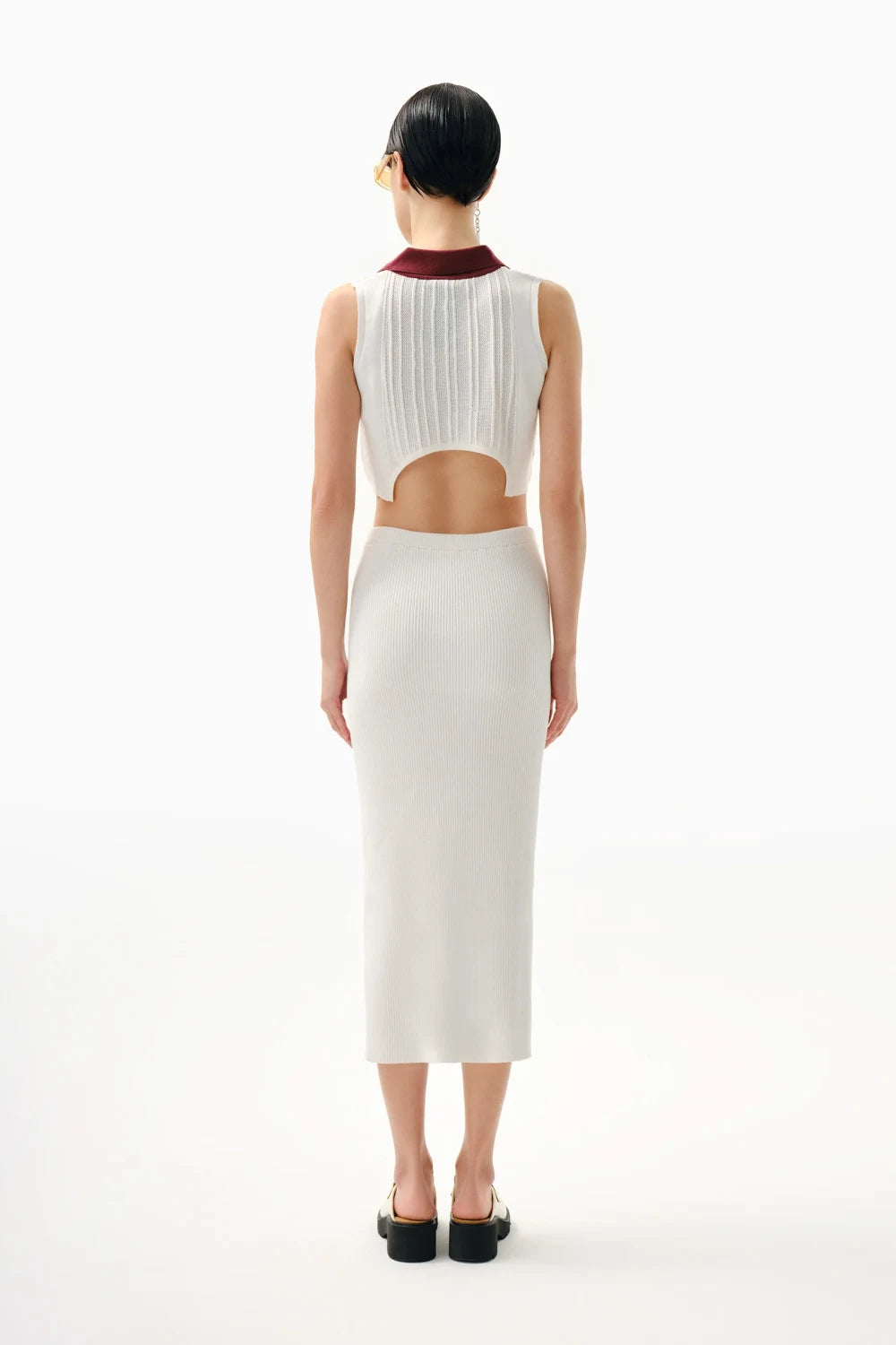 Kntlgy-Beyaz Örme Polo Üst-Top-3-Milagron.com