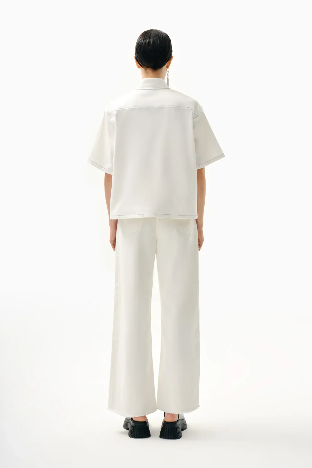 Kntlgy-Beyaz Oversize Gömlek-Gömlek-3-Milagron.com