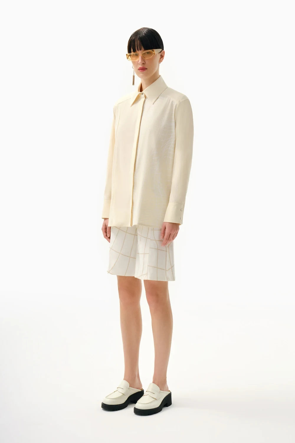 Kntlgy-Çapraz Baskılı Rahat Kesim Gömlek-Gömlek-2-Milagron.com