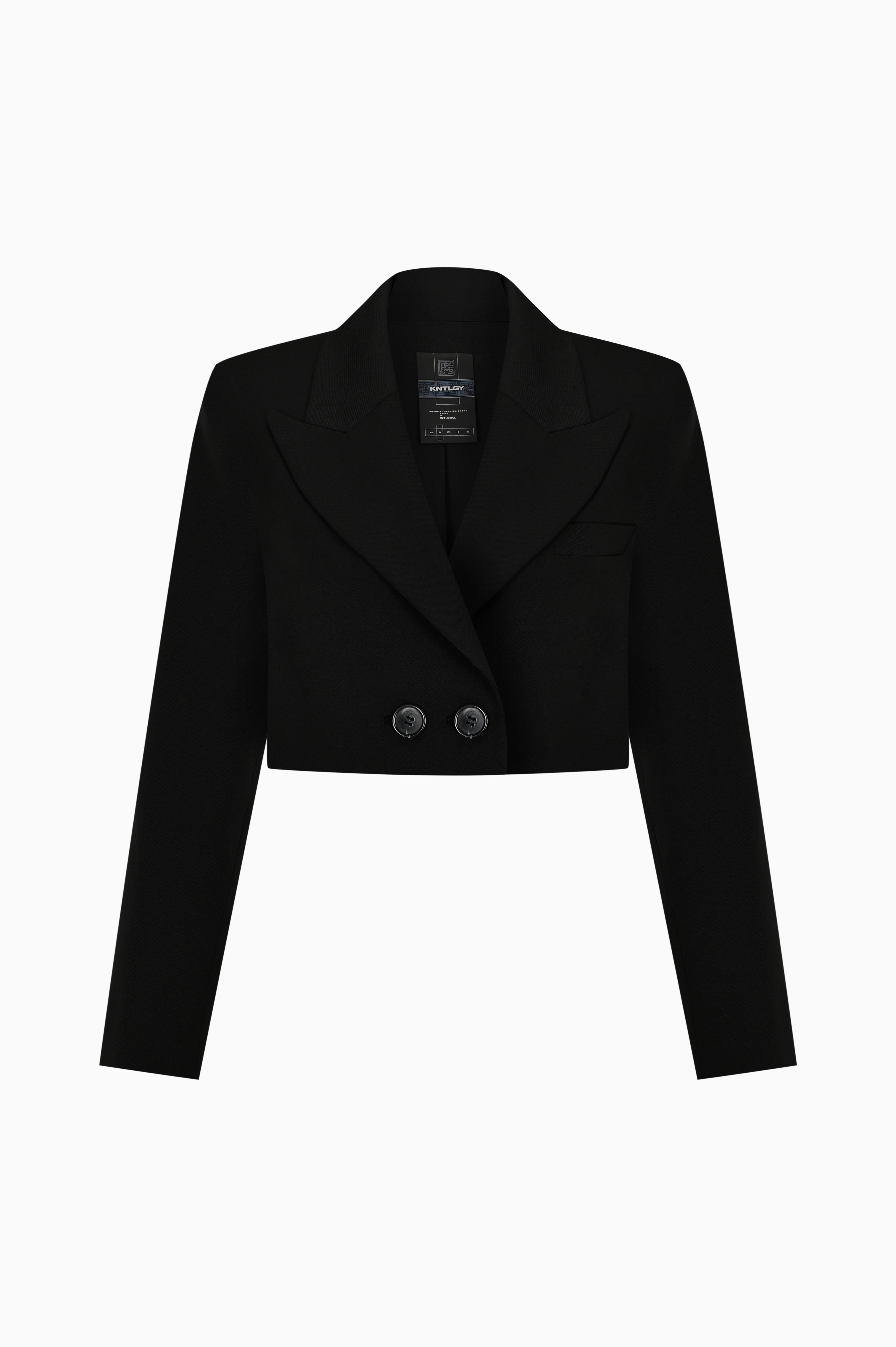 Kntlgy-Cosmic Noir Crop Blazer-Blazer Ceket-1-Milagron.com