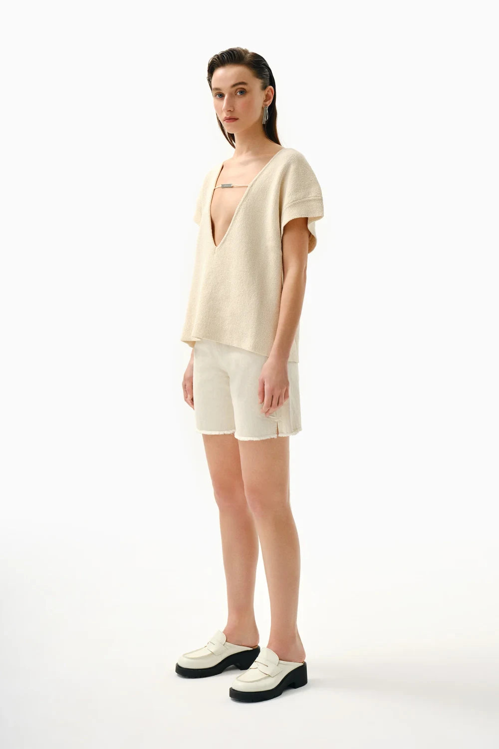 Kntlgy-Dekolteli Triko Bluz-Bluz-2-Milagron.com