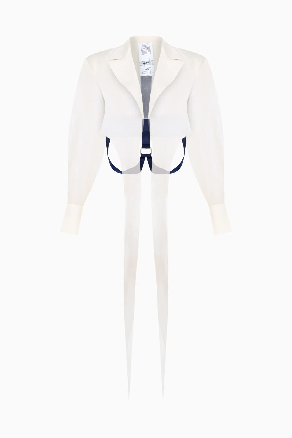 Kntlgy-Ekru Organze Crop Ceket-Ceket-1-Milagron.com