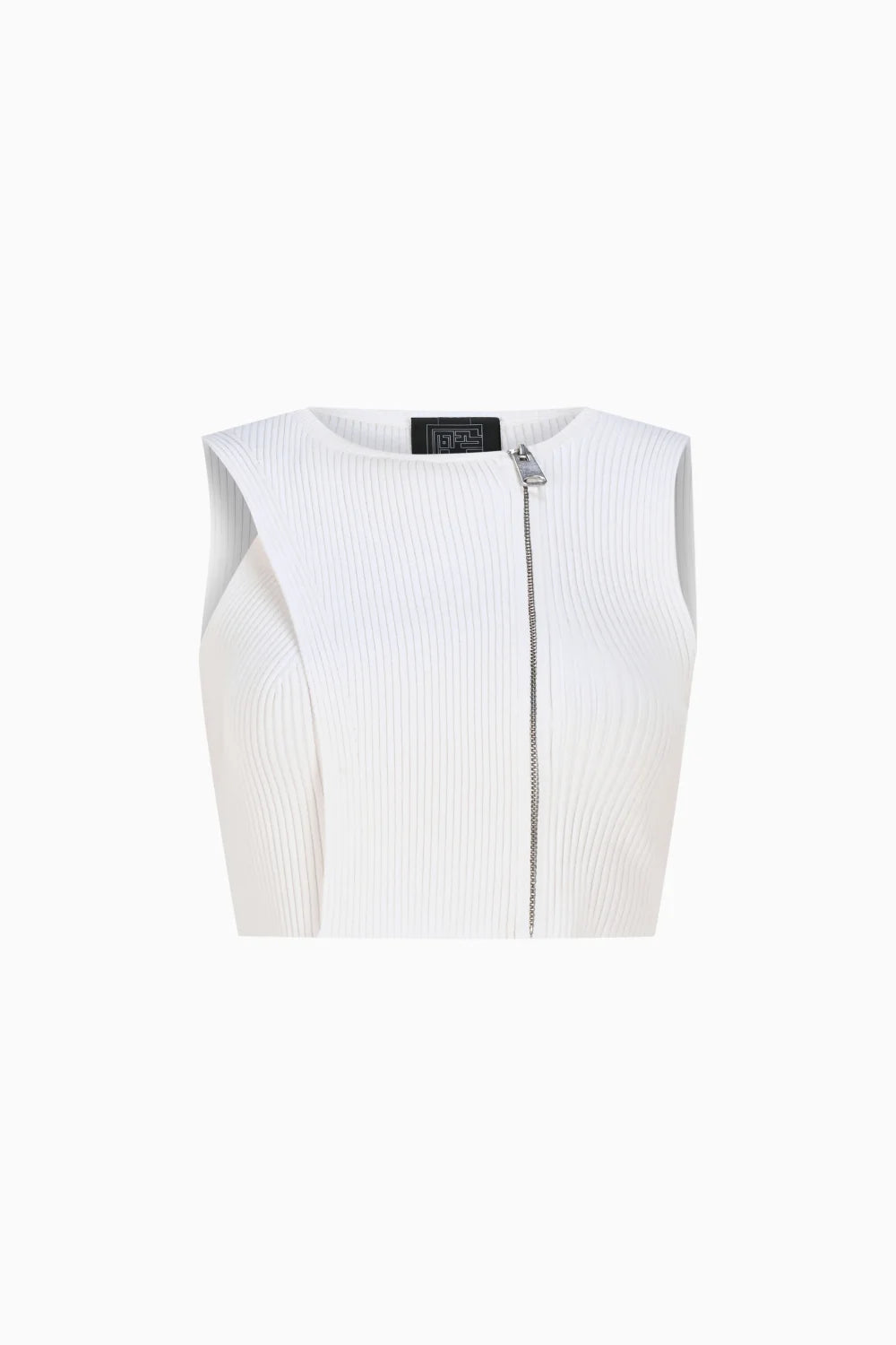 Kntlgy-Fermuarlı Triko Crop Top-Top-1-Milagron.com