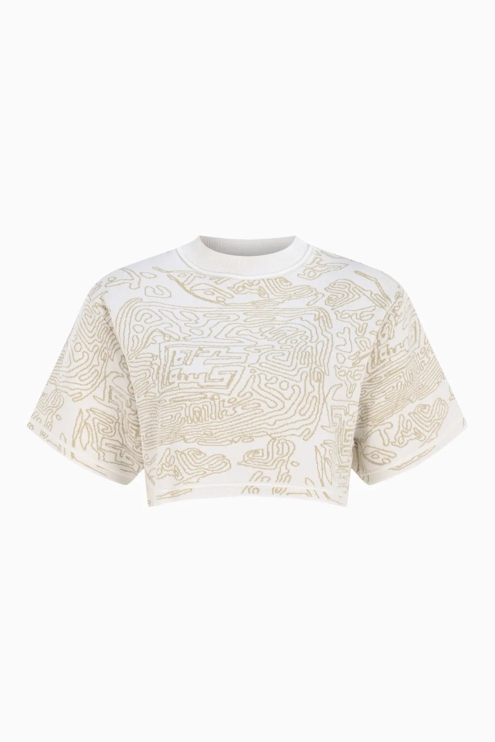 Kntlgy-Fingerprint Jakarlı Crop Top-Top-1-Milagron.com