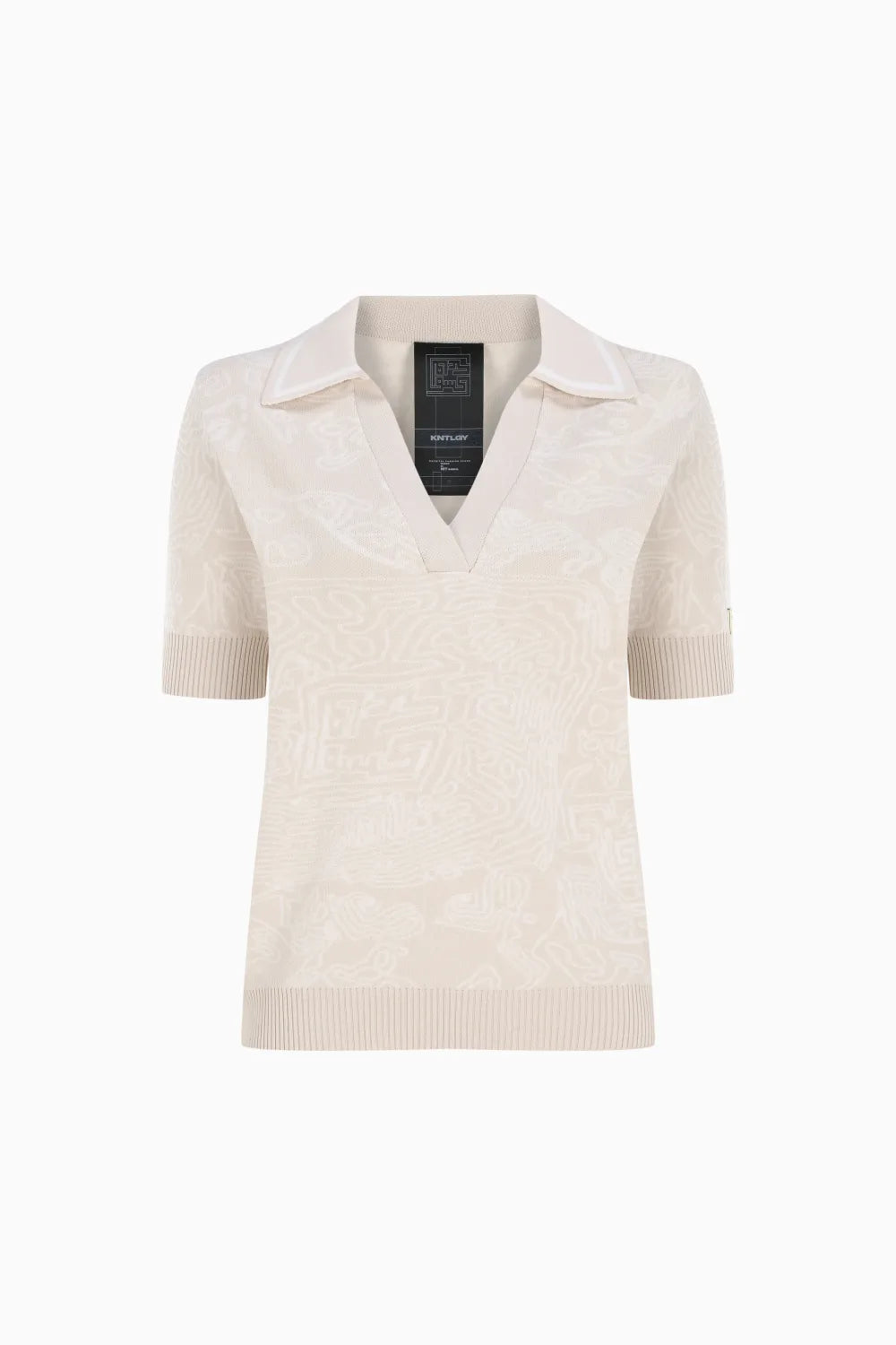 Kntlgy-Fingerprint Jakarlı Polo Üst-Bluz-1-Milagron.com