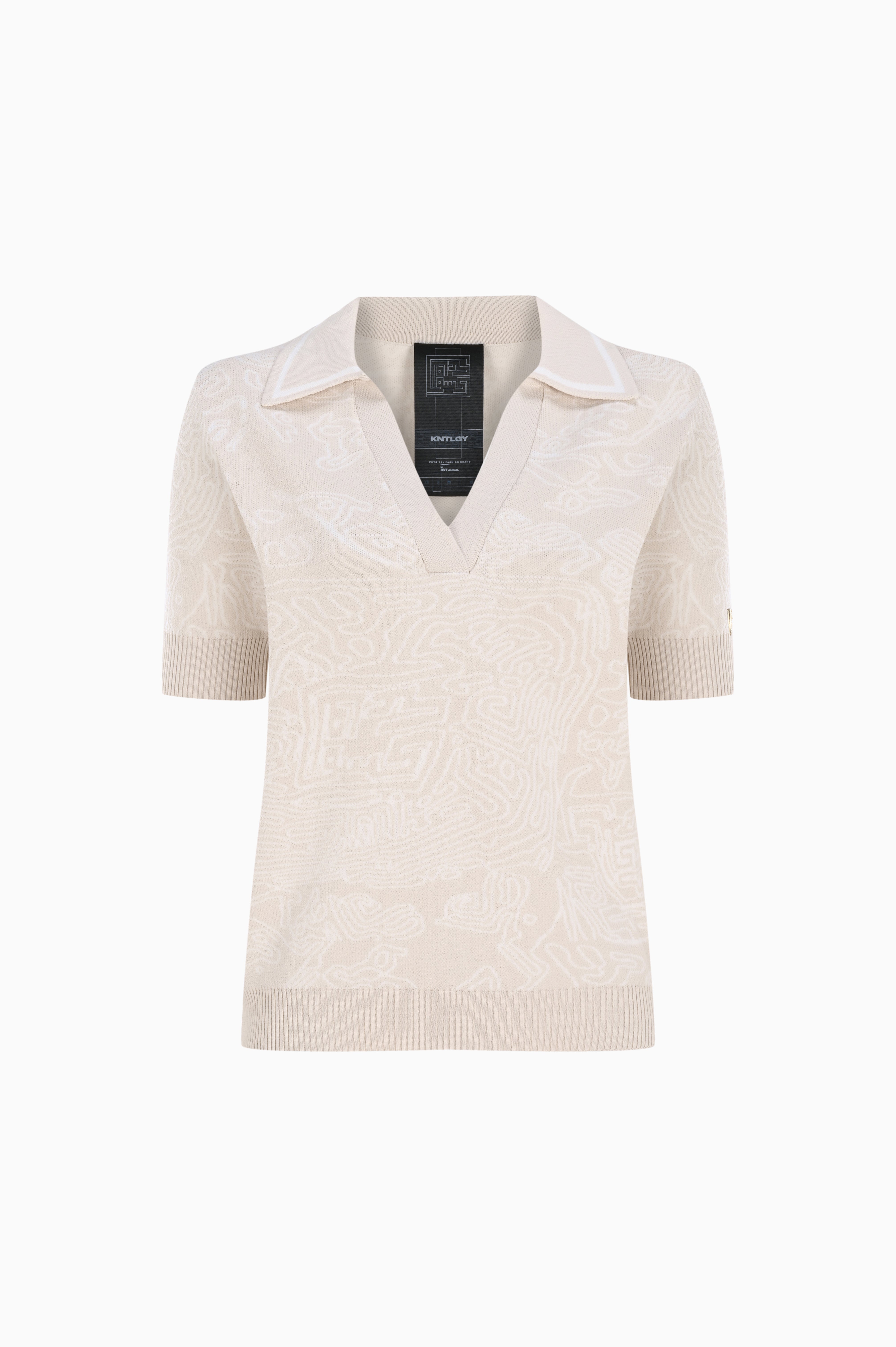 Kntlgy-Fingerprint Jakarlı Polo Üst-Bluz-2-Milagron.com