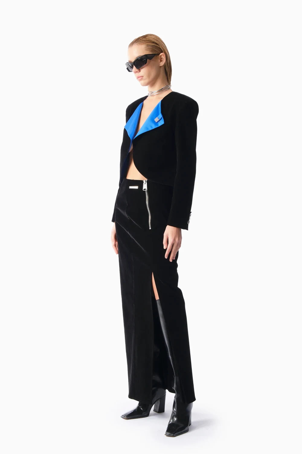 Kntlgy-Kadife Crop Blazer-Ceket-3-Milagron.com