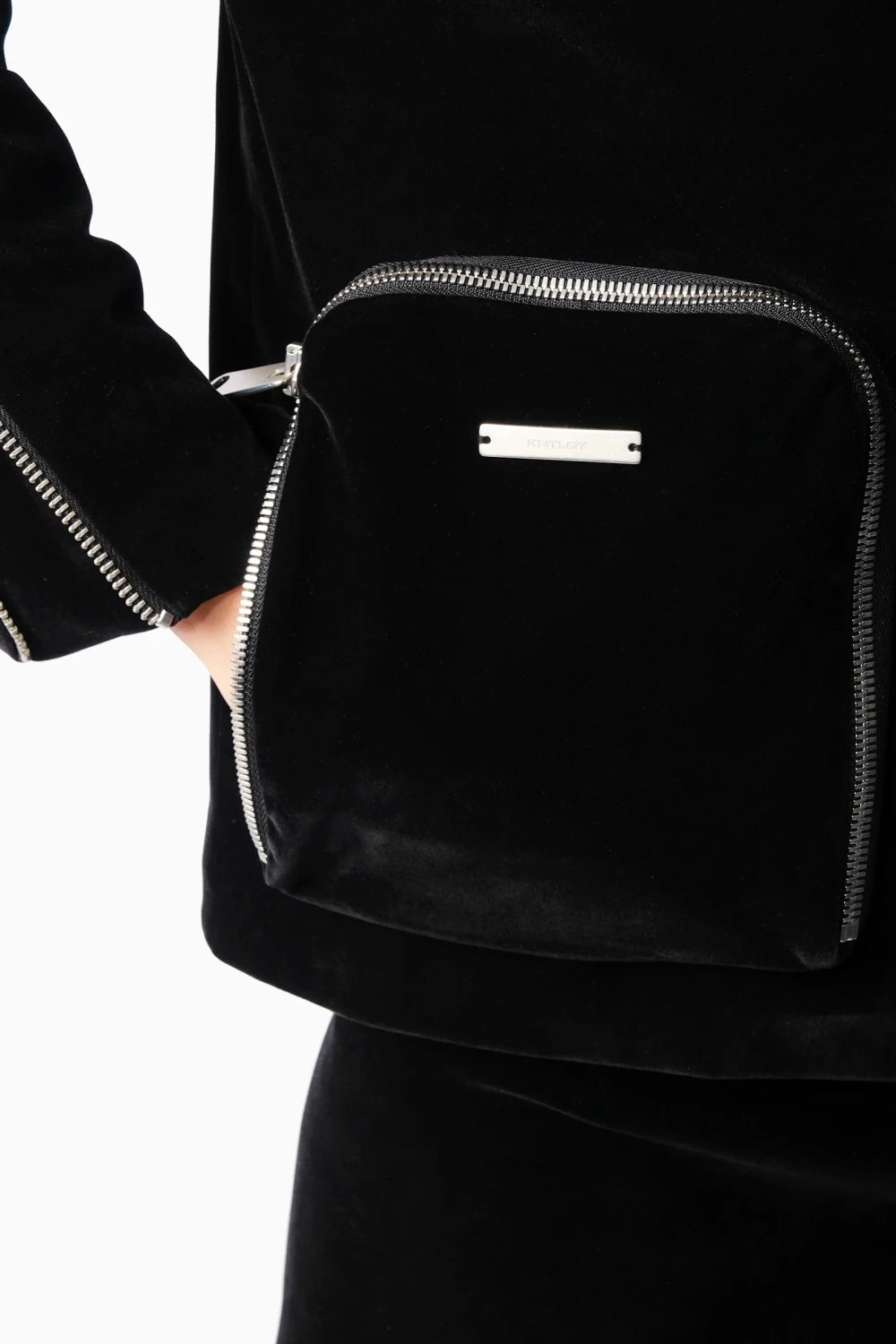 Kntlgy-Kadife Fermuarlı Blazer-Ceket-4-Milagron.com