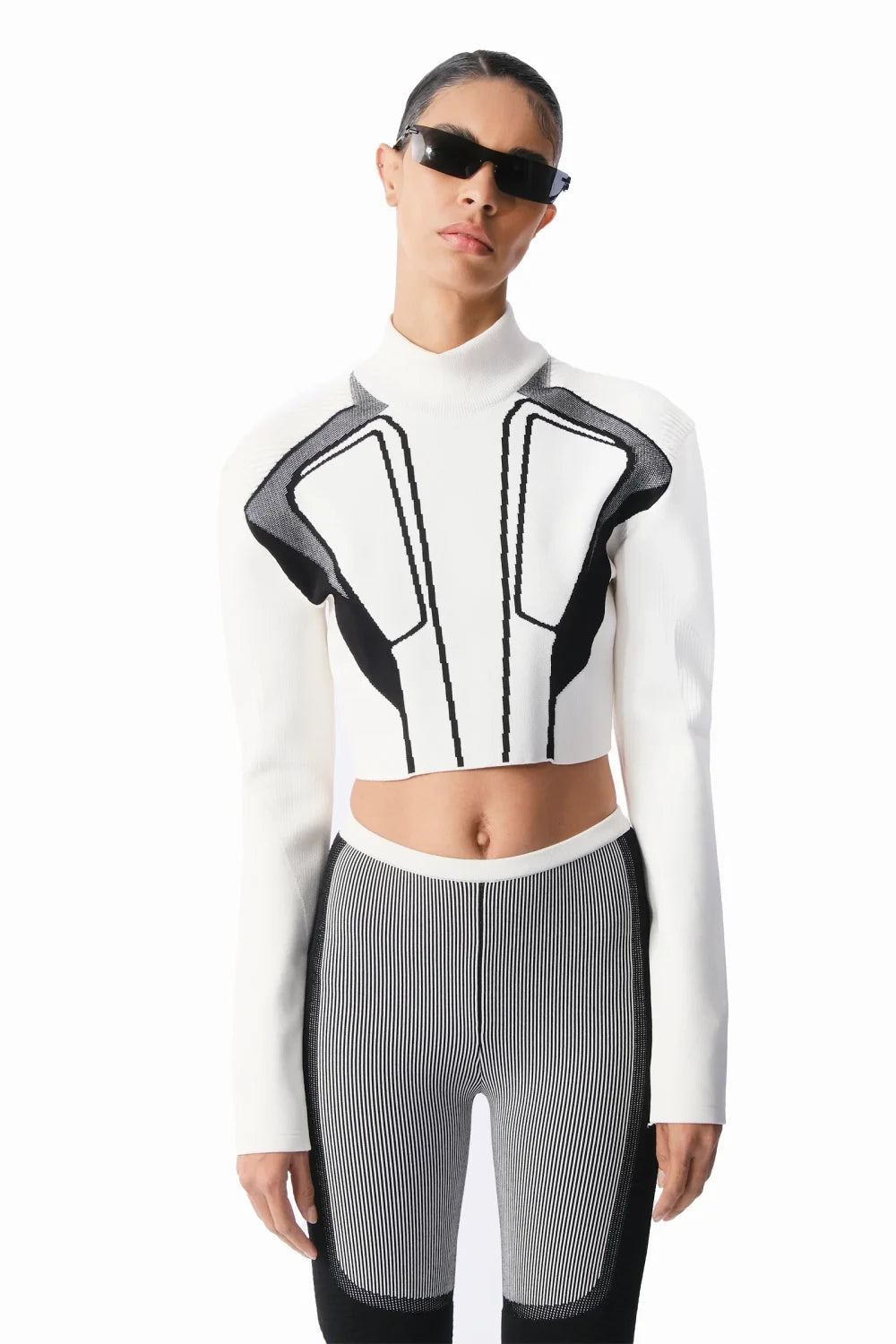 Kntlgy-Matrix Beyaz Kısa Kazak-Kazak & Triko-1-Milagron.com