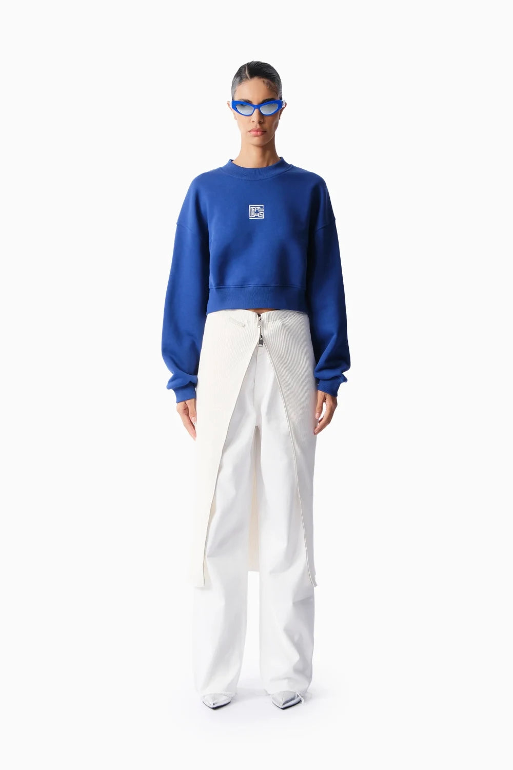 Kntlgy-Mavi Crop Sweatshirt-Sweatshirts & Hoodies-2-Milagron.com