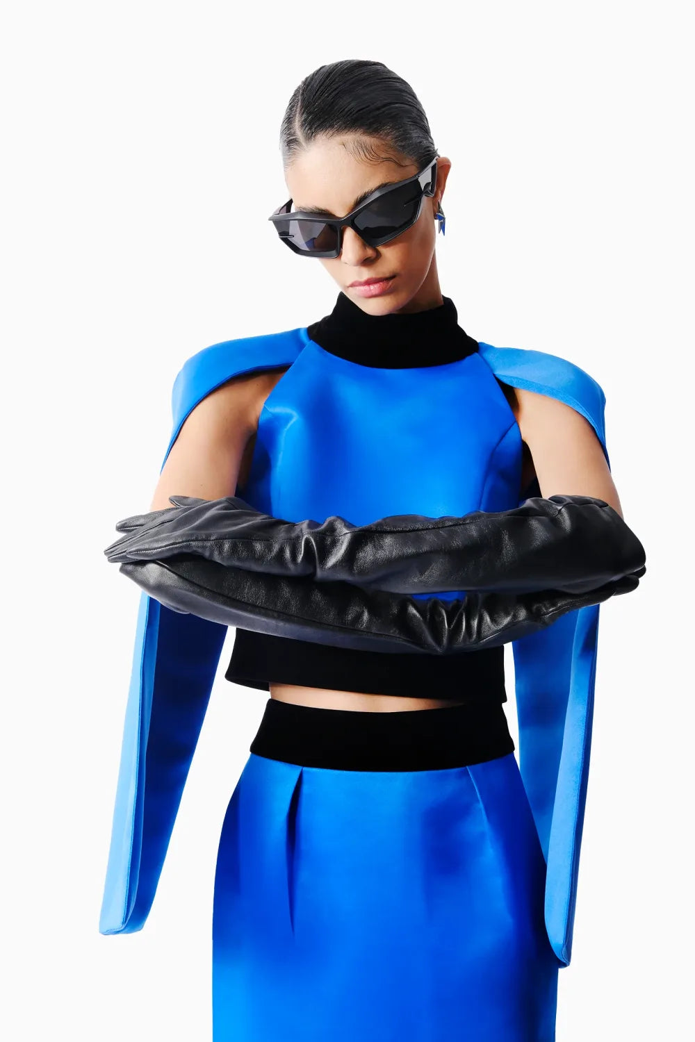 Kntlgy-Mavi Girdap Saten Bluz-Top-3-Milagron.com