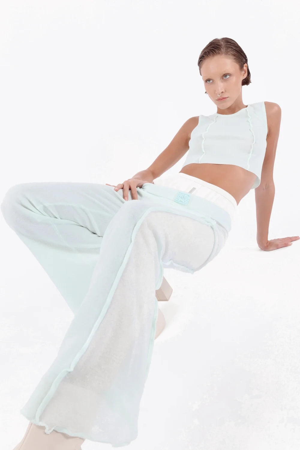 Kntlgy-Mint Örme İspanyol Paça Pantolon-Pantolon-3-Milagron.com