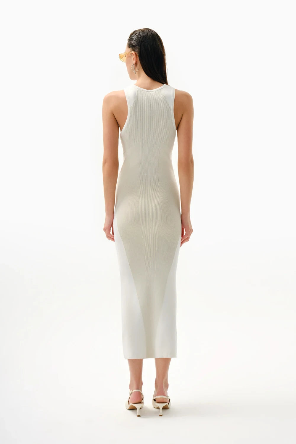 Kntlgy-Nervürlü Bej Midi Elbise-Elbise-3-Milagron.com